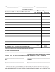 Amended Unemployment Insurance Tax Report Form - Idaho, Page 2