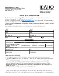 Peo Letter of Termination Form - Idaho