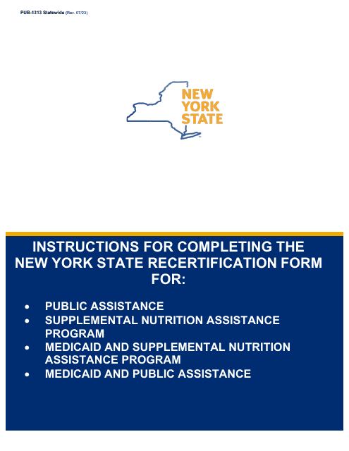 Instructions for Form LDSS-3174 New York State Recertification Form for Certain Benefits and Services - New York
