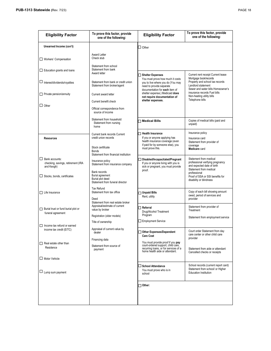 Instructions for Form LDSS-3174 New York State Recertification Form for Certain Benefits and Services - New York, Page 19