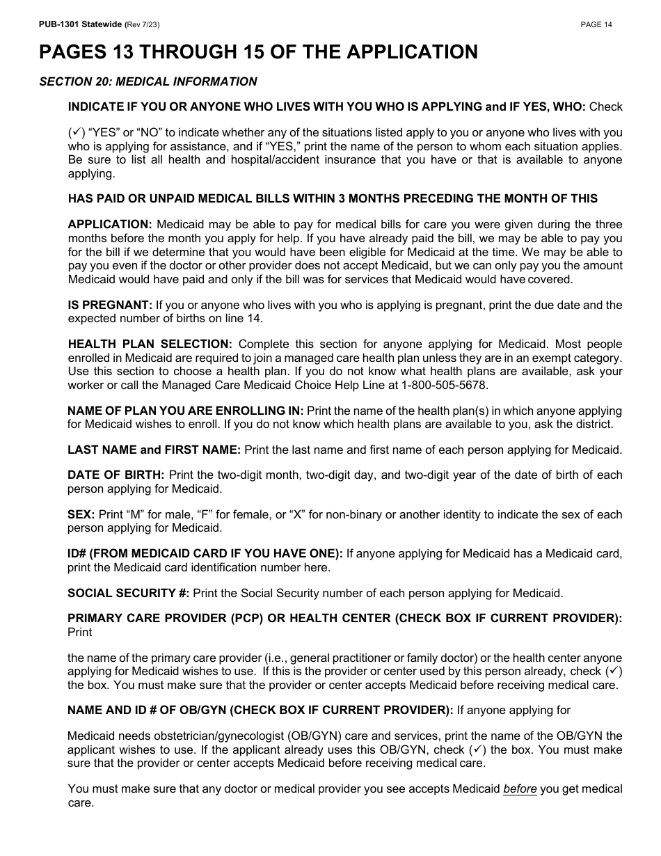 Instructions for Form LDSS-2921 New York State Application for Certain Benefits and Services - New York, Page 15