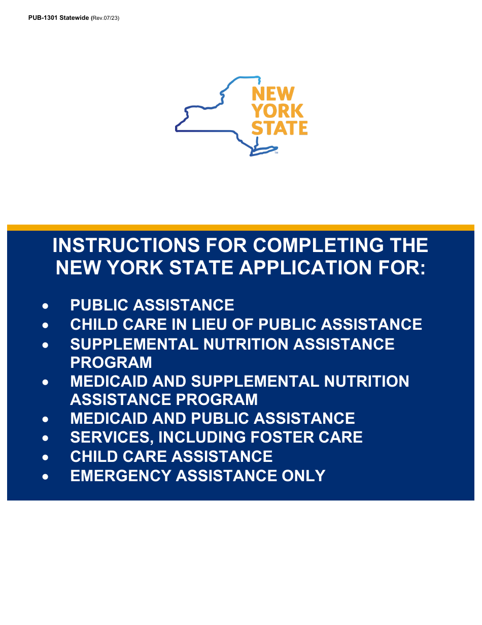 Instructions for Form LDSS-2921 New York State Application for Certain Benefits and Services - New York, Page 1