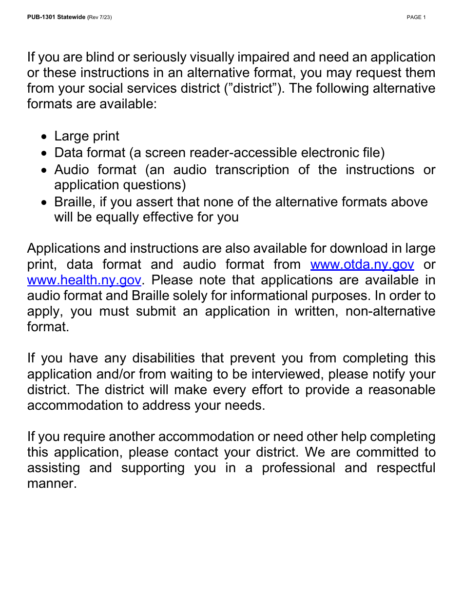 Instructions for Form LDSS-2921 New York State Application for Certain Benefits and Services - New York, Page 2