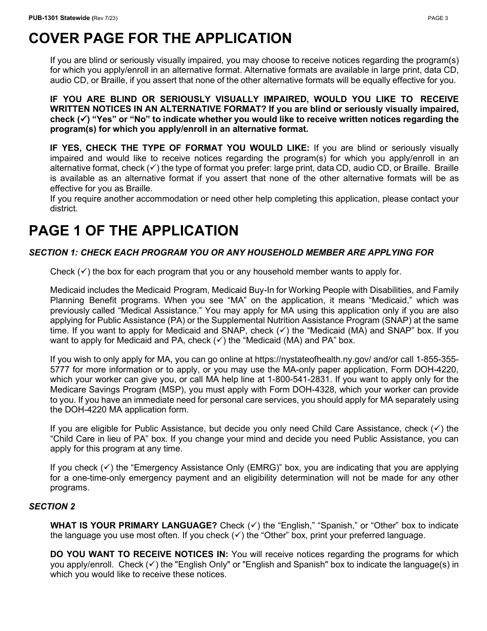Instructions for Form LDSS-2921 New York State Application for Certain Benefits and Services - New York, Page 4