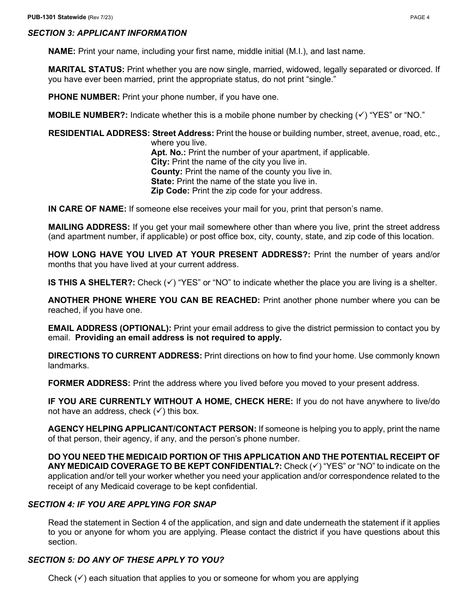 Instructions for Form LDSS-2921 New York State Application for Certain Benefits and Services - New York, Page 5