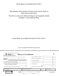Form NYS-1 Return of Tax Withheld - New York