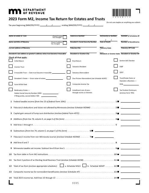 Form M2 2023 Printable Pdf