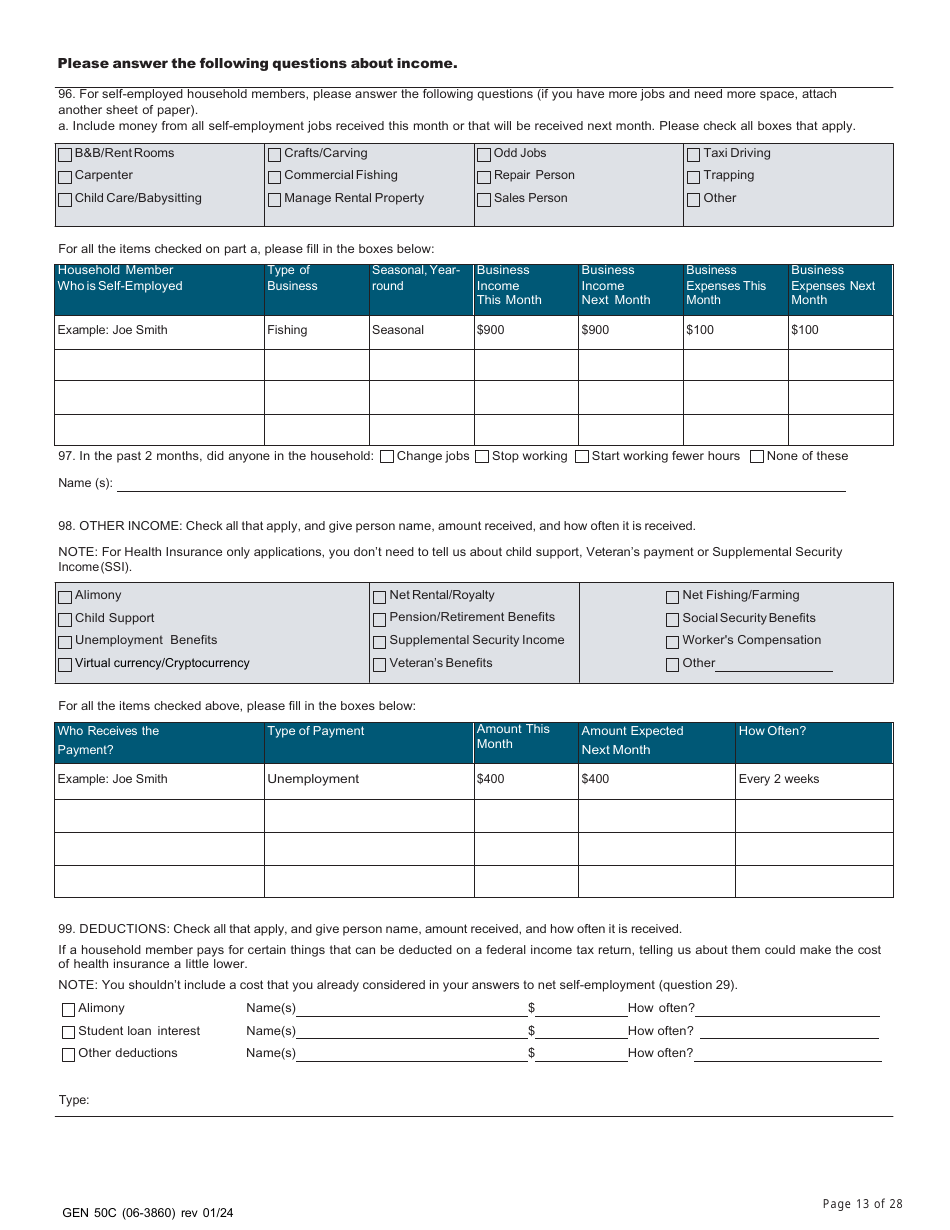 Form GEN50C Application for Services - Alaska, Page 13