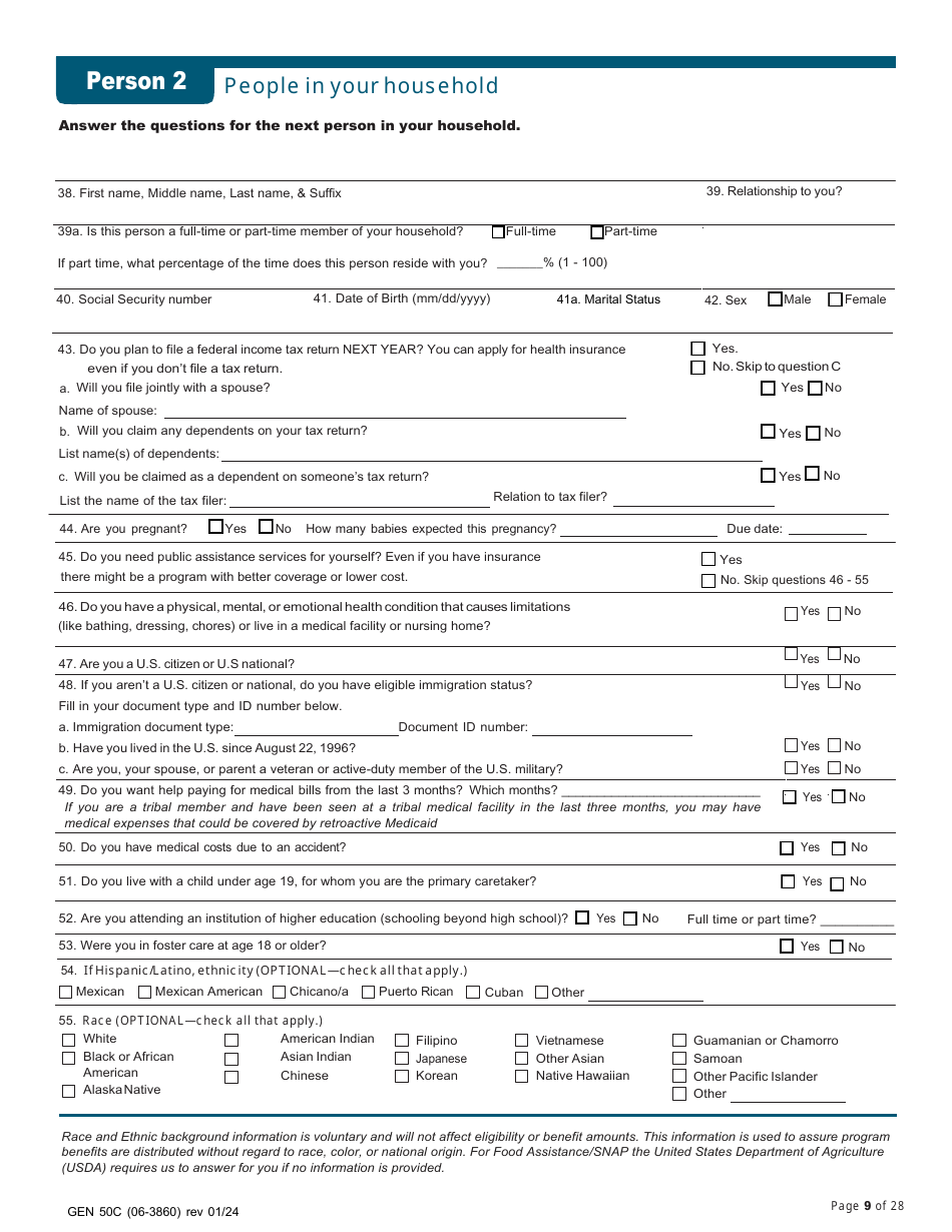 Form GEN50C Application for Services - Alaska, Page 9