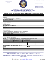 Document preview: Contact Info Update Form - Nevada