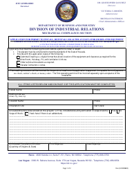 Document preview: Application for Permit to Install, Reinstall or Alter an Elevator or Related Equipment - Nevada
