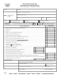 Form NJ-1080-C New Jersey Income Tax Nonresident Composite Return - New Jersey