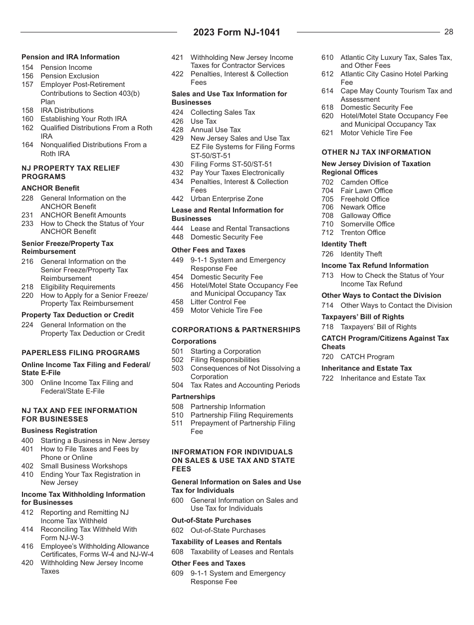 Instructions for Form NJ-1041 New Jersey Income Tax Fiduciary Return - New Jersey, Page 28
