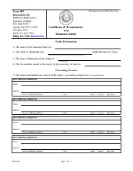 Document preview: Form 651 Certificate of Termination of a Domestic Entity - Texas