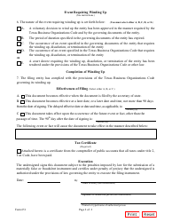 Form 651 Certificate of Termination of a Domestic Entity - Texas, Page 2