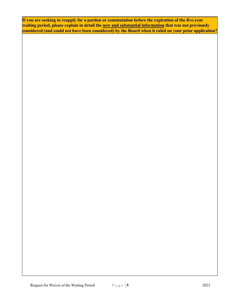 Request for Waiver of the Waiting Period - Minnesota, Page 5