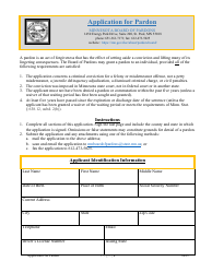 Document preview: Application for Pardon - Minnesota