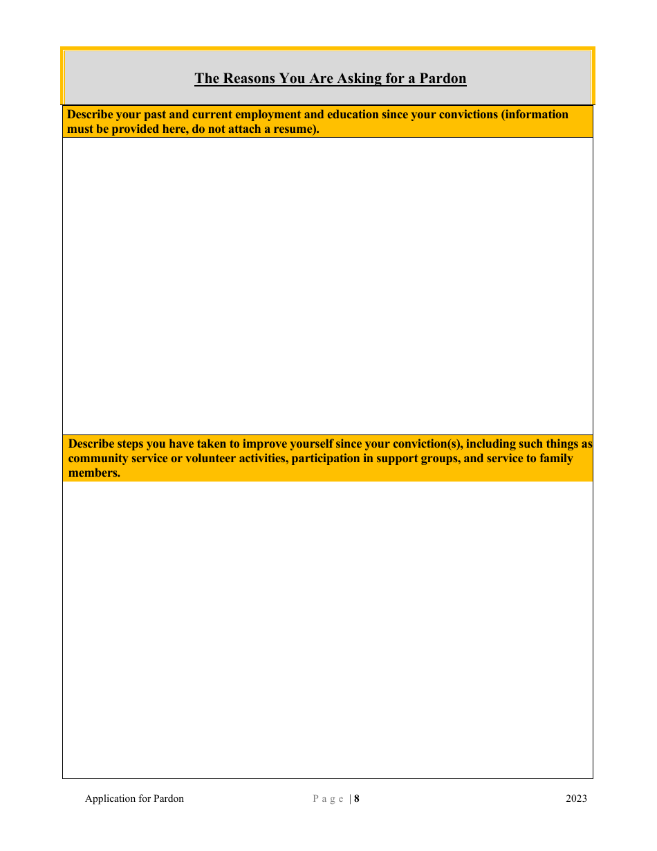 Application for Pardon - Minnesota, Page 8