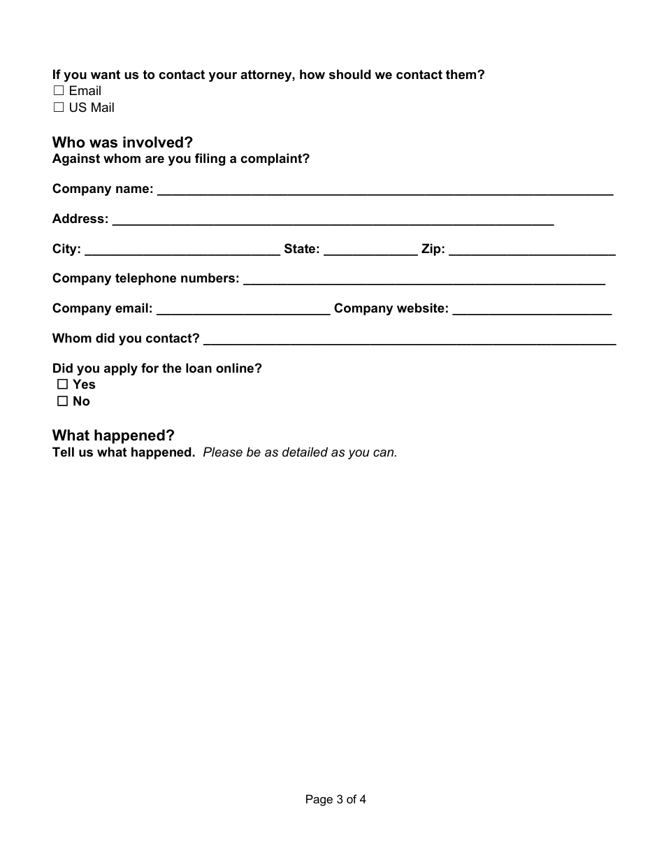 Payday Loan Complaint - Washington, Page 3