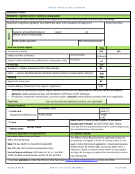 Birth Certificate Request - Minnesota, Page 2