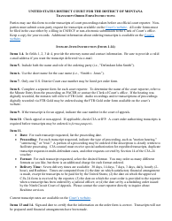 Transcript Order Form - Montana, Page 2