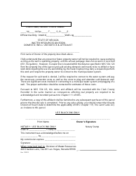 Document preview: Domestic Well Use Notice & Affidavit - Nevada