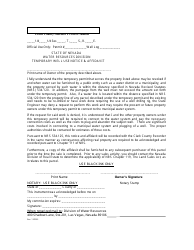 Document preview: Temporary Well Use Notice & Affidavit - Nevada
