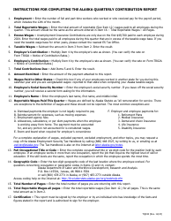 Document preview: Instructions for Form TQ01C Alaska Quarterly Contribution Report - Alaska
