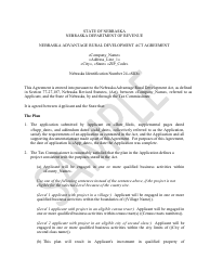Document preview: Nebraska Advantage Rural Development Act Agreement - Level 1 or Level 2 - Sample - Nebraska, 2024