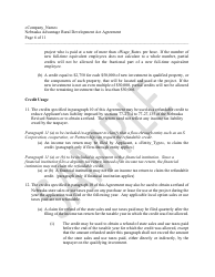 Nebraska Advantage Rural Development Act Agreement - Level 1 or Level 2 - Sample - Nebraska, Page 6
