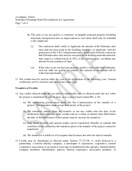 Nebraska Advantage Rural Development Act Agreement - Level 1 or Level 2 - Sample - Nebraska, Page 7