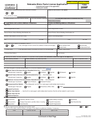 Form 20MF Nebraska Motor Fuels License Application - Nebraska