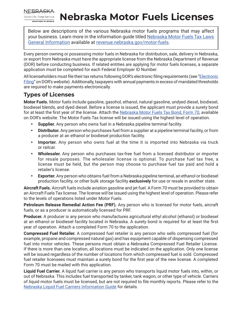 Form 20MF Nebraska Motor Fuels License Application - Nebraska, Page 3