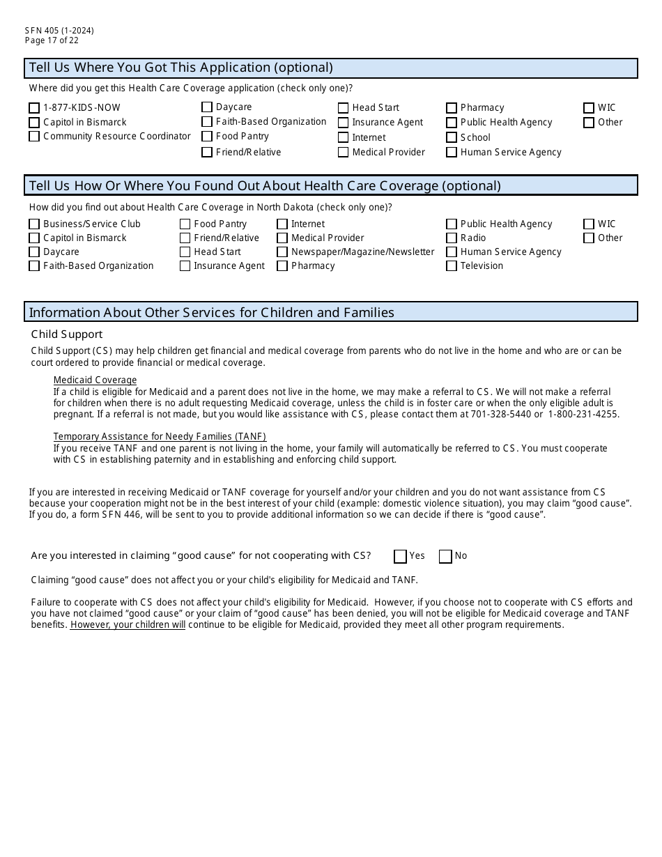 Form SFN405 Application for Assistance - North Dakota, Page 19