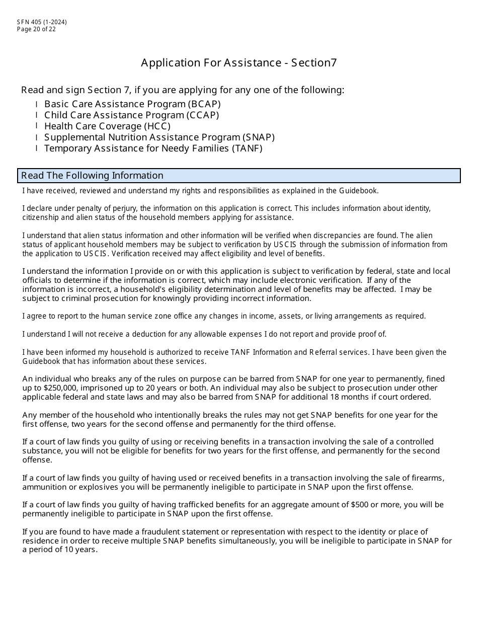 Form SFN405 Application for Assistance - North Dakota, Page 22
