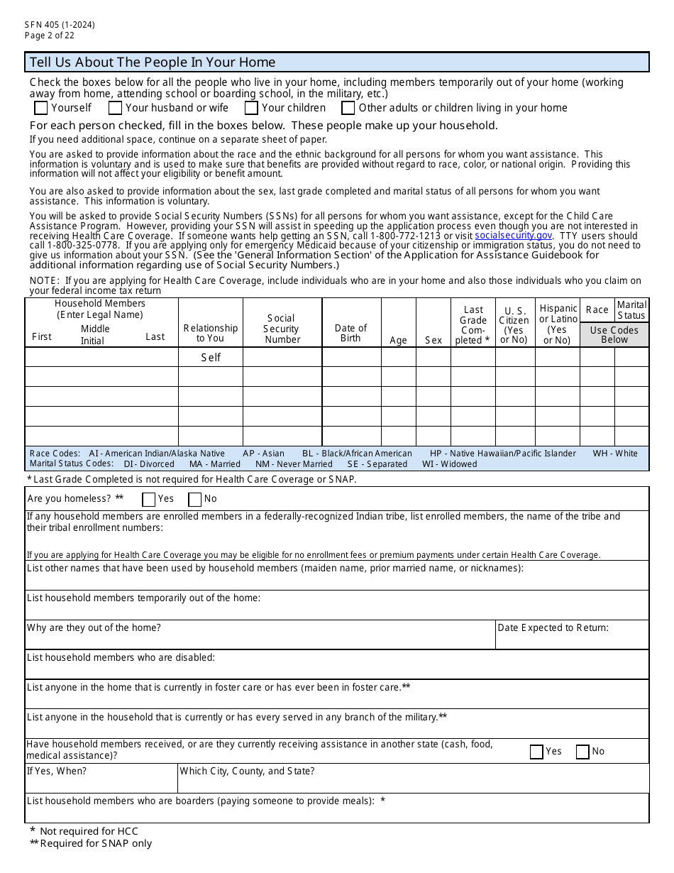 Form SFN405 Application for Assistance - North Dakota, Page 4