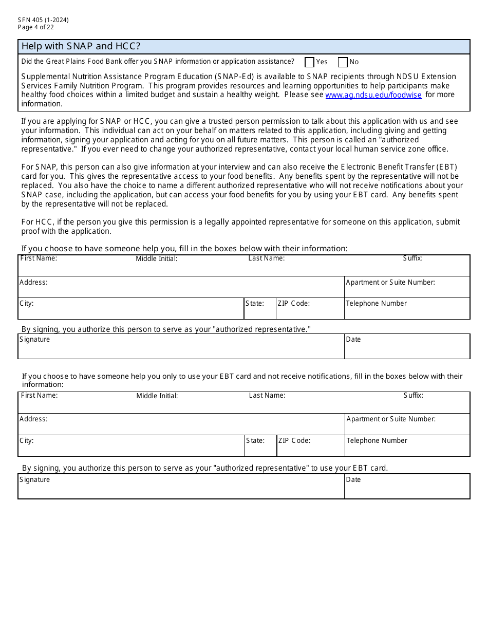 Form SFN405 Application for Assistance - North Dakota, Page 6