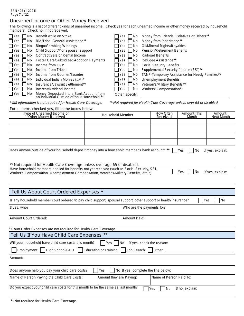 Form SFN405 Application for Assistance - North Dakota, Page 9
