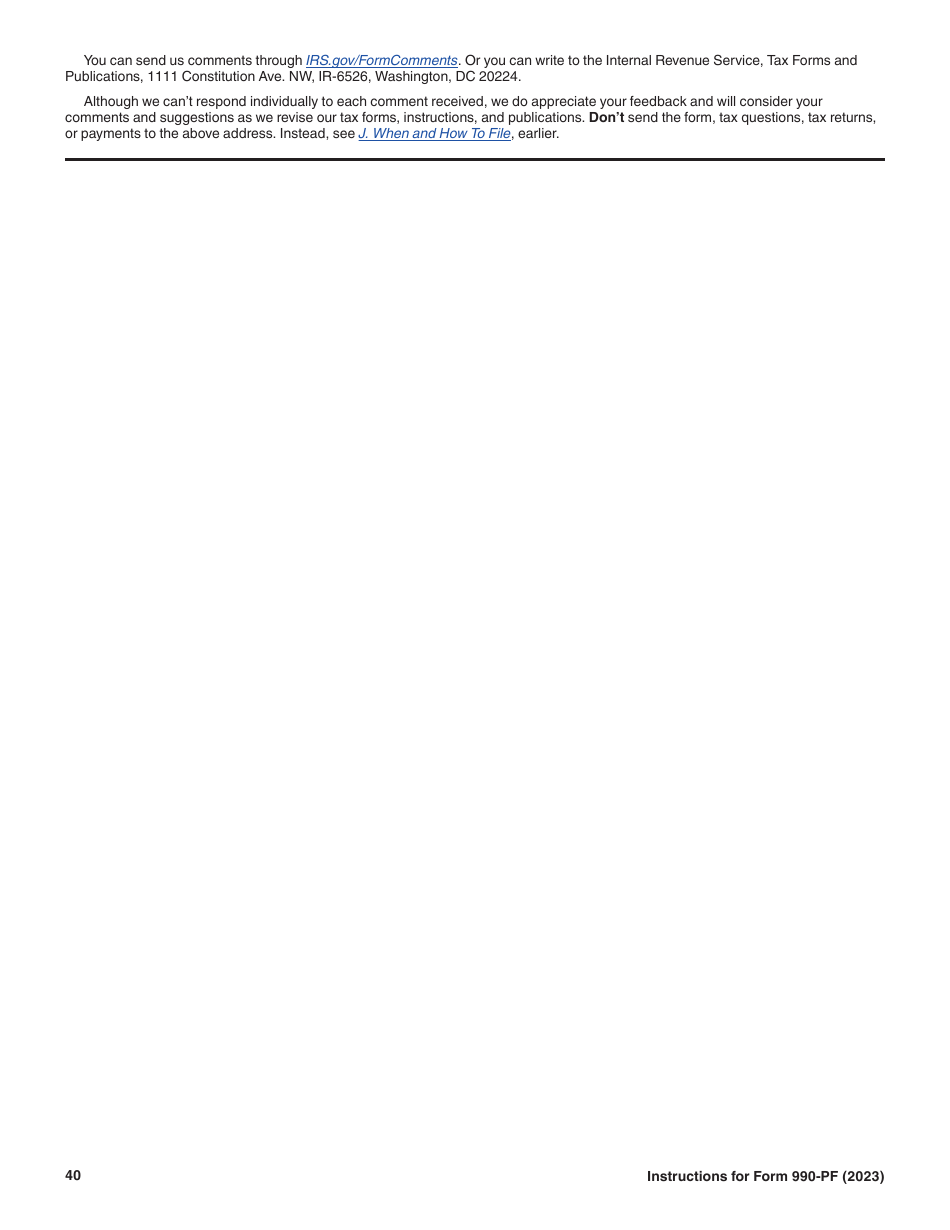 Instructions for IRS Form 990-PF Return of Private Foundation or Section 4947(A)(1) Nonexempt Charitable Trust Treated as a Private Foundation, Page 40