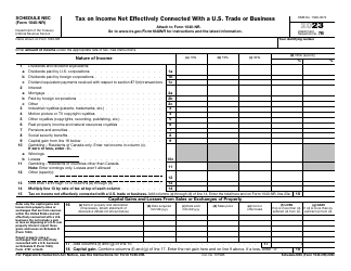 Document preview: IRS Form 1040-NR Schedule NEC Tax on Income Not Effectively Connected With a U.S. Trade or Business, 2023