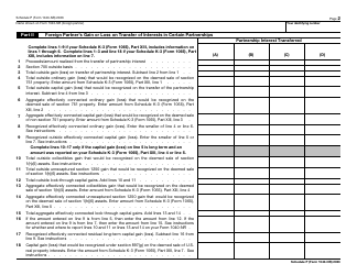 IRS Form 1040-NR Schedule P Foreign Partner&#039;s Interests in Certain Partnerships Transferred During Tax Year, Page 2