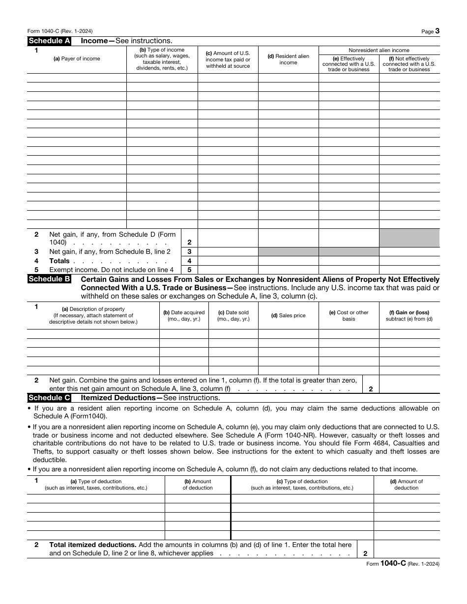 IRS Form 1040-C U.S. Departing Alien Income Tax Return, Page 3