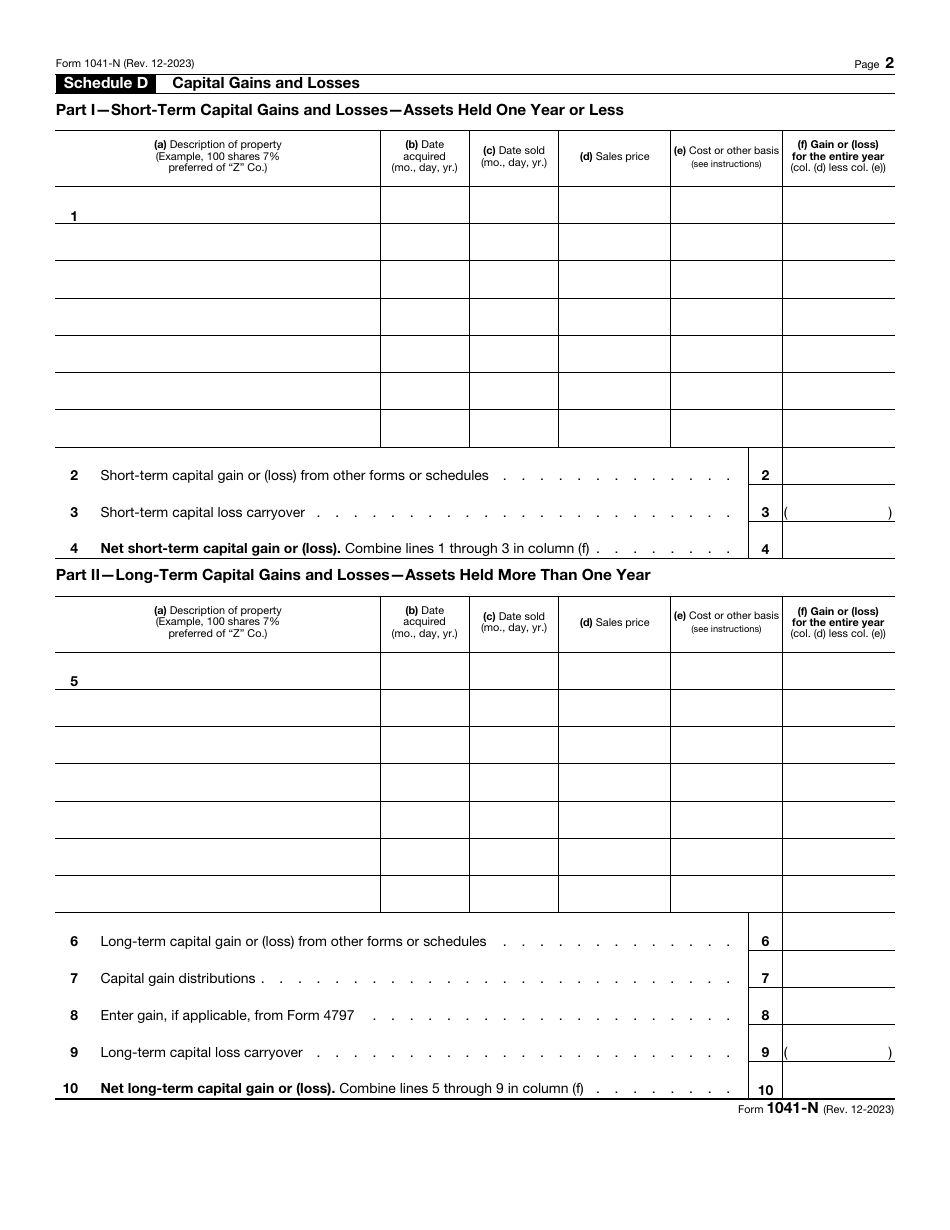 IRS Form 1041-N U.S. Income Tax Return for Electing Alaska Native Settlement Trusts, Page 2