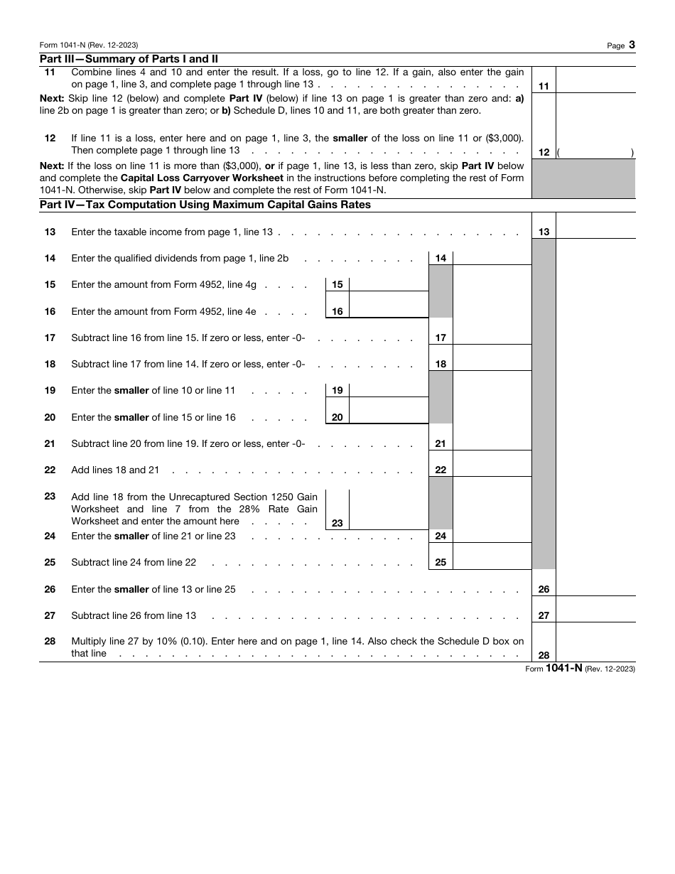 IRS Form 1041-N U.S. Income Tax Return for Electing Alaska Native Settlement Trusts, Page 3