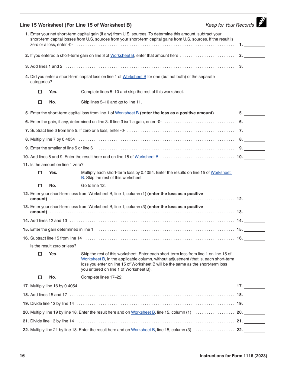 Instructions for IRS Form 1116 Foreign Tax Credit (Individual, Estate, or Trust), Page 16