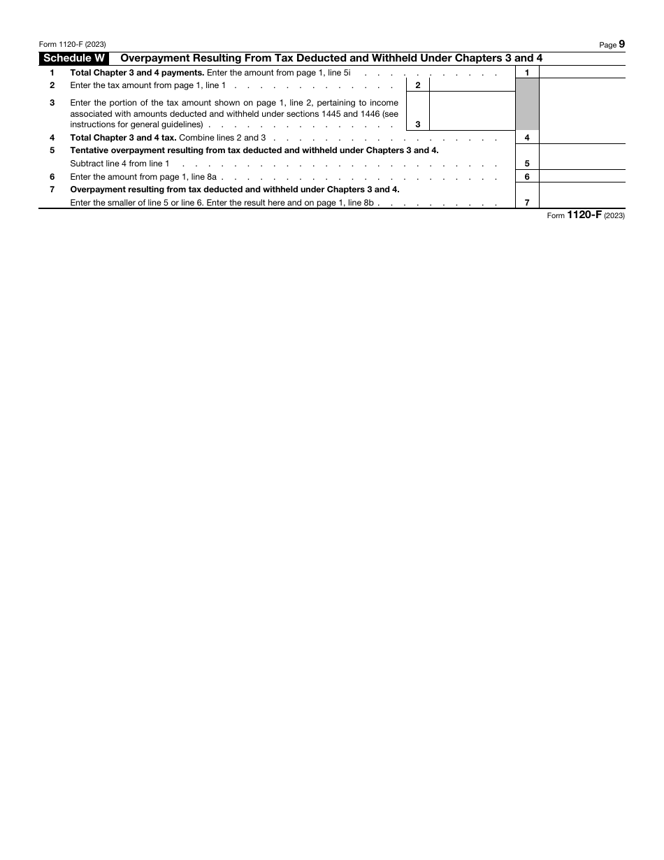 IRS Form 1120-F U.S. Income Tax Return of a Foreign Corporation, Page 9