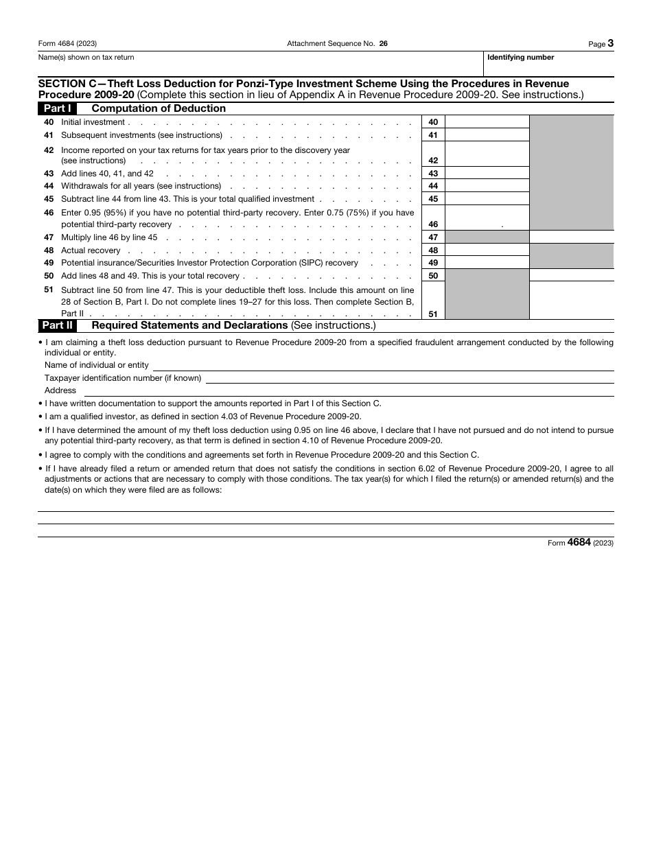 IRS Form 4684 Casualties and Thefts, Page 3