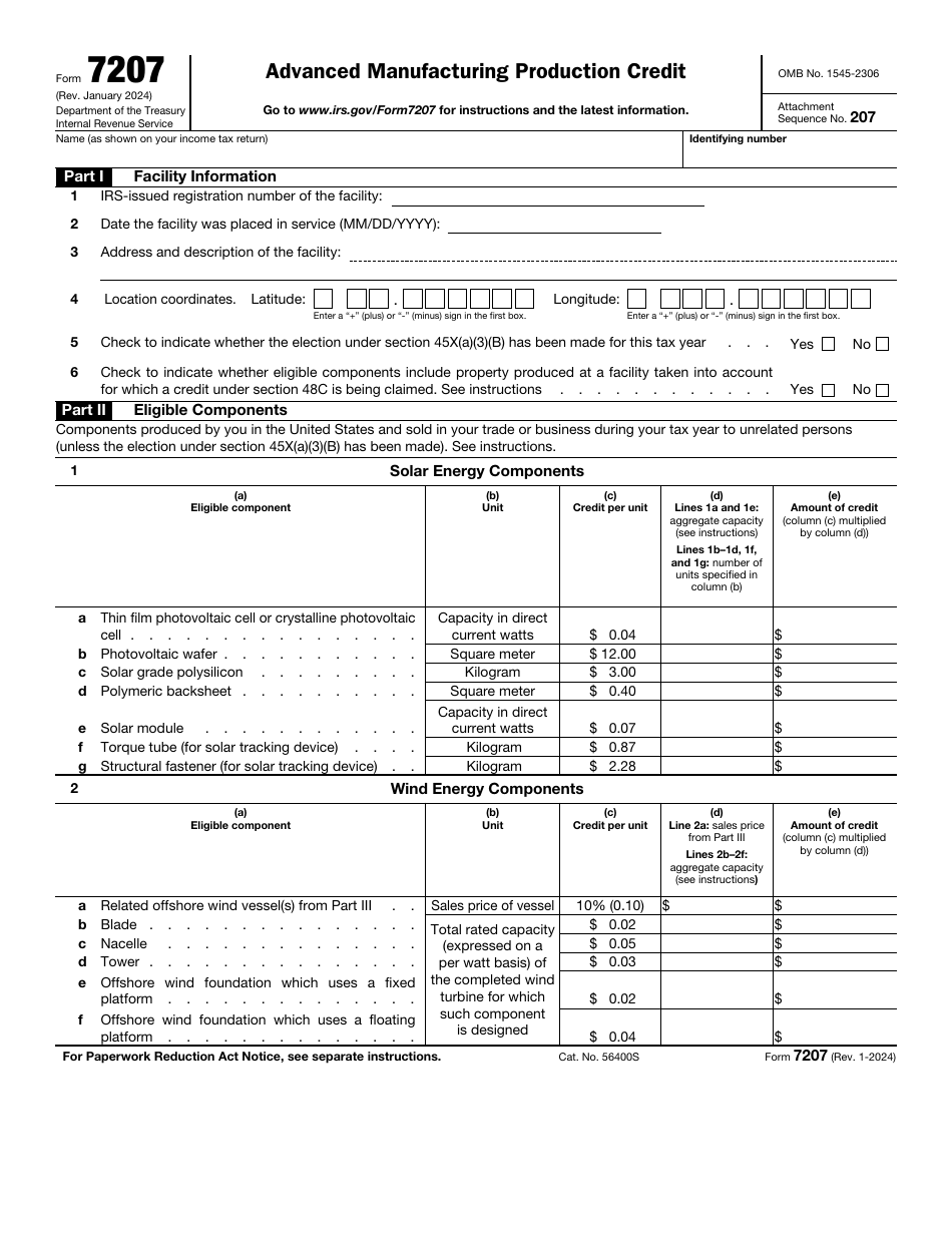 IRS Form 7207 Download Fillable PDF or Fill Online Advanced ...