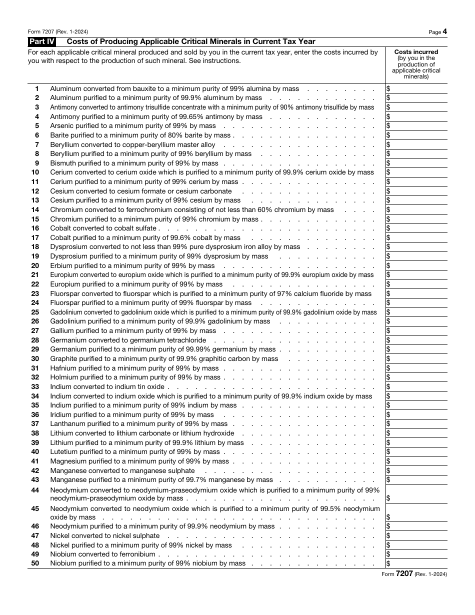 IRS Form 7207 Download Fillable PDF or Fill Online Advanced ...