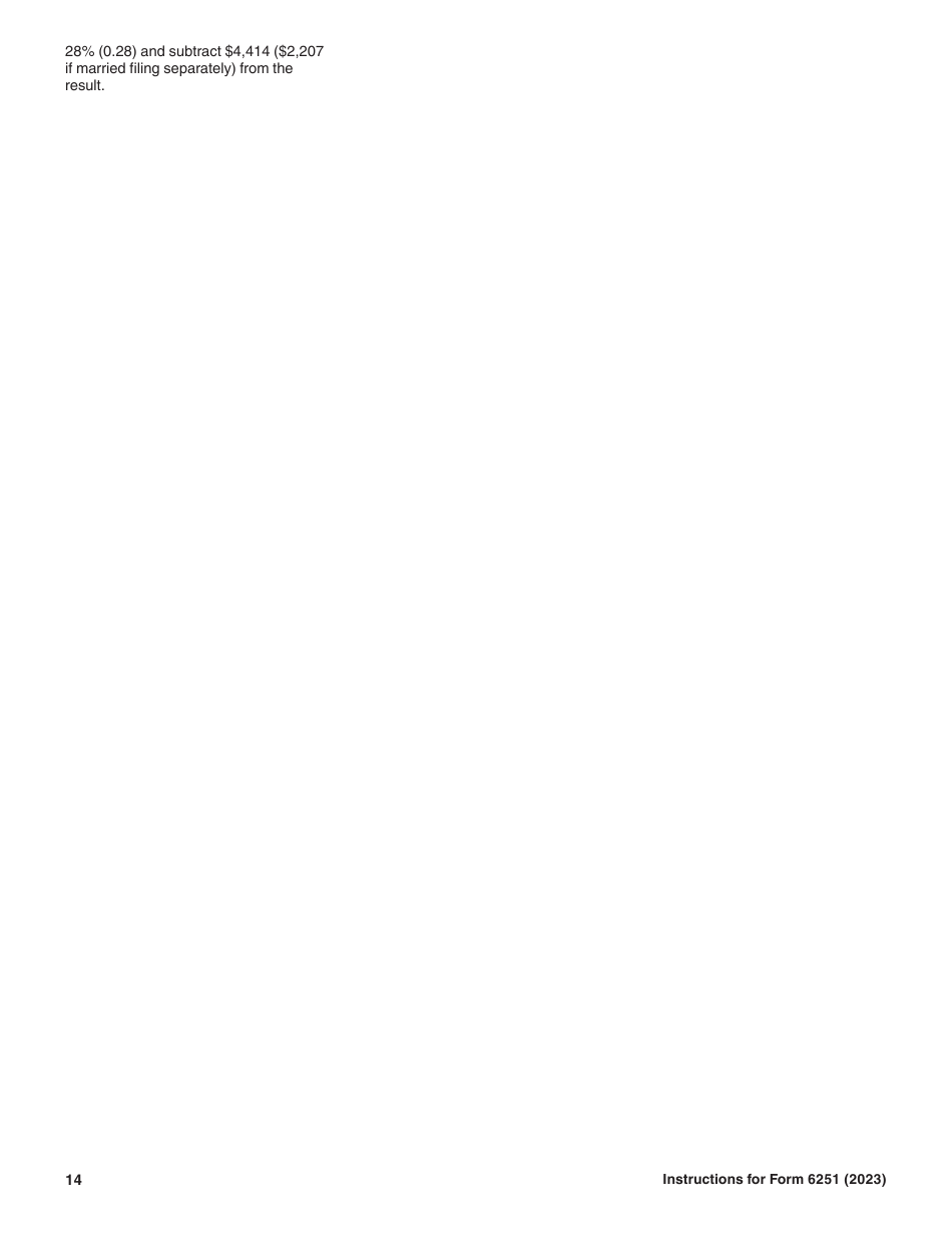 Instructions for IRS Form 6251 Alternative Minimum Tax - Individuals, Page 14